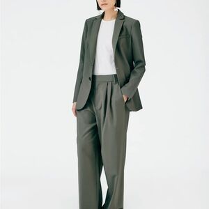 Tropical Wool Cutout Sleeve Marlon Blazer Size 10, Dark Stone